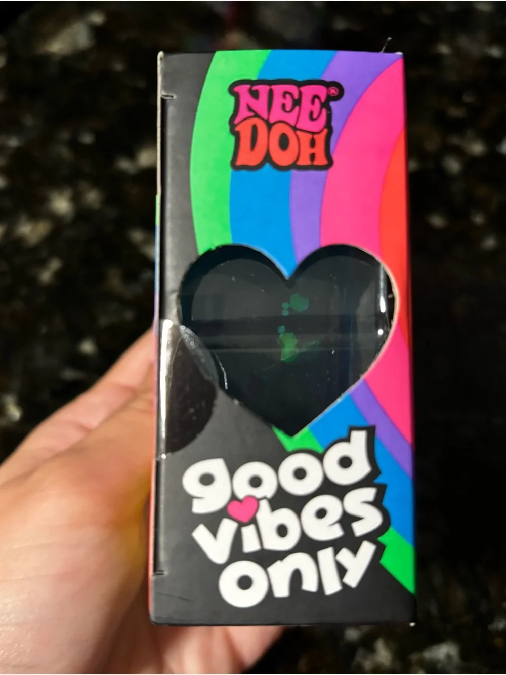 NeeDoh Good Vibes Only Peace Heart Squishy Toy- Blue